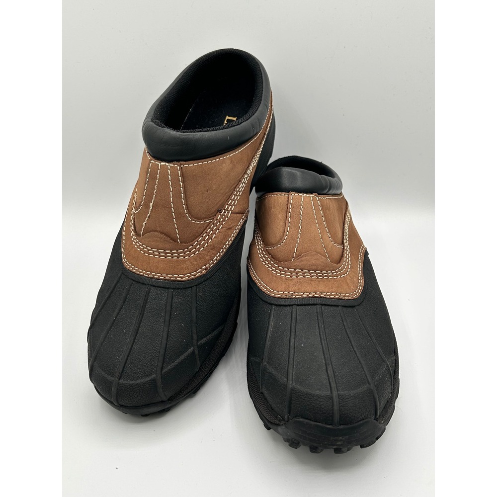L.L. Bean Brown and Black Duck Clogs Mules